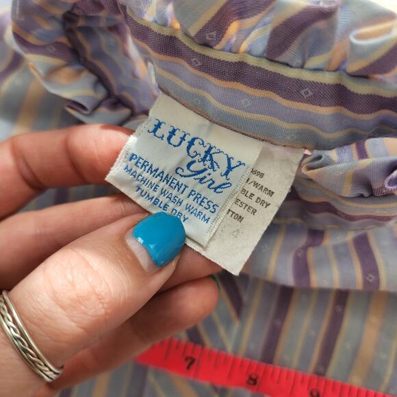 Vintage Mock Neck Striped Girls Shirt 4t - Picture 5 of 9